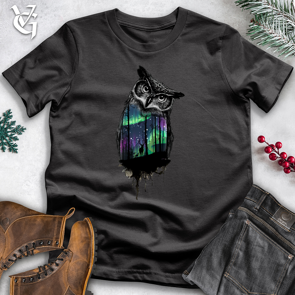 Northern Lights Owl Cotton Tee
