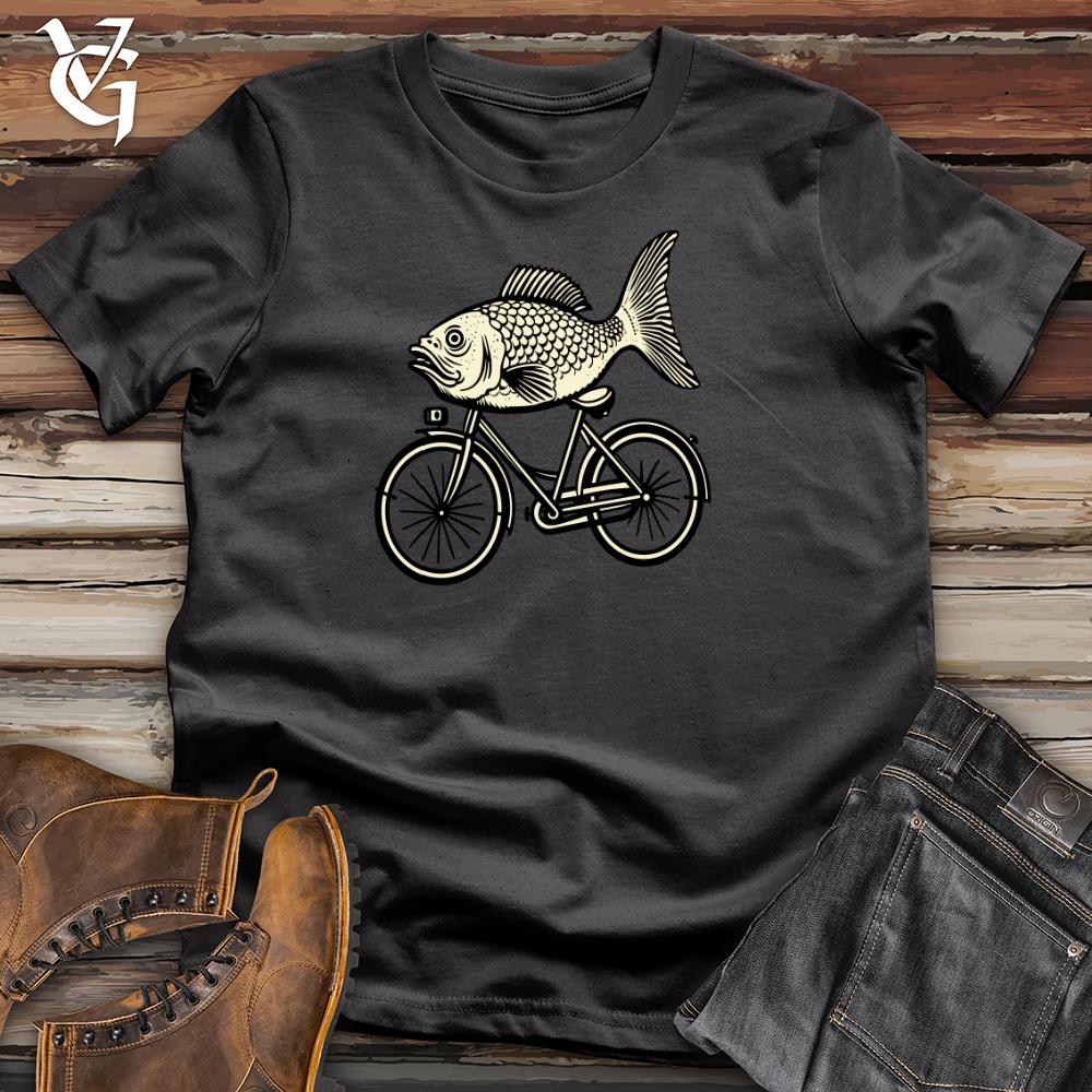 Retro Riding Fish Cotton Tee