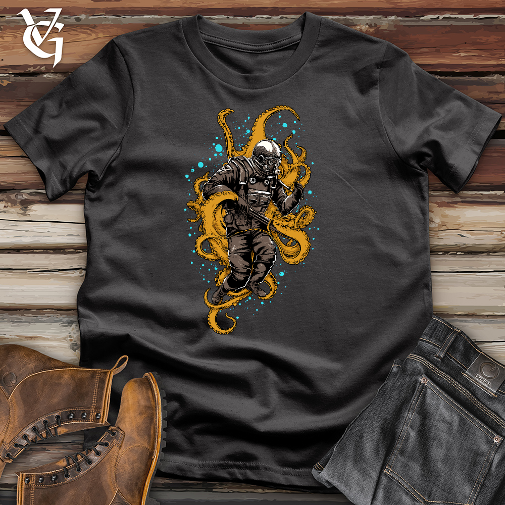 Octopus Wrestling Scuba Diver Cotton Tee