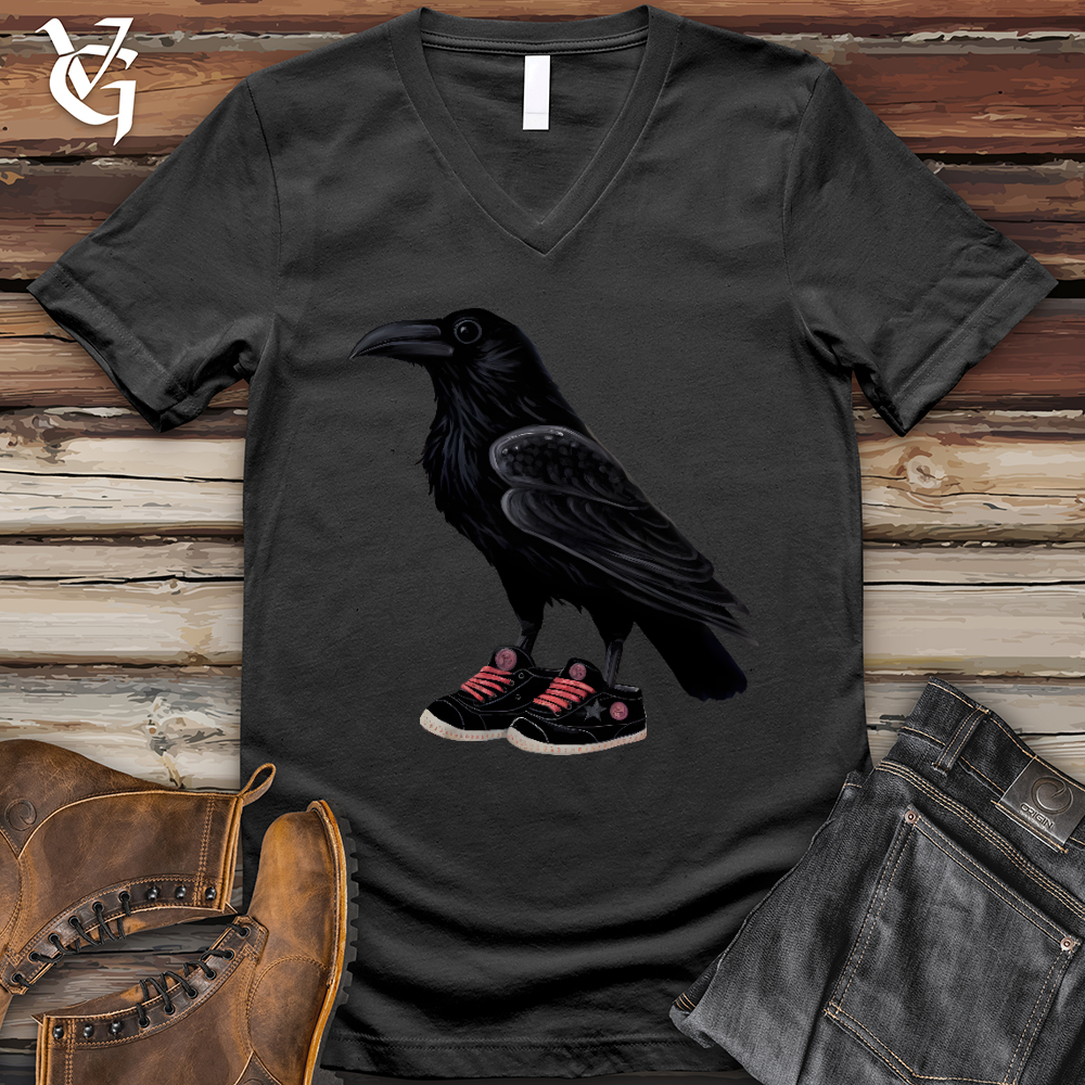 Raven Wearing Sneakers V- Neck Tee