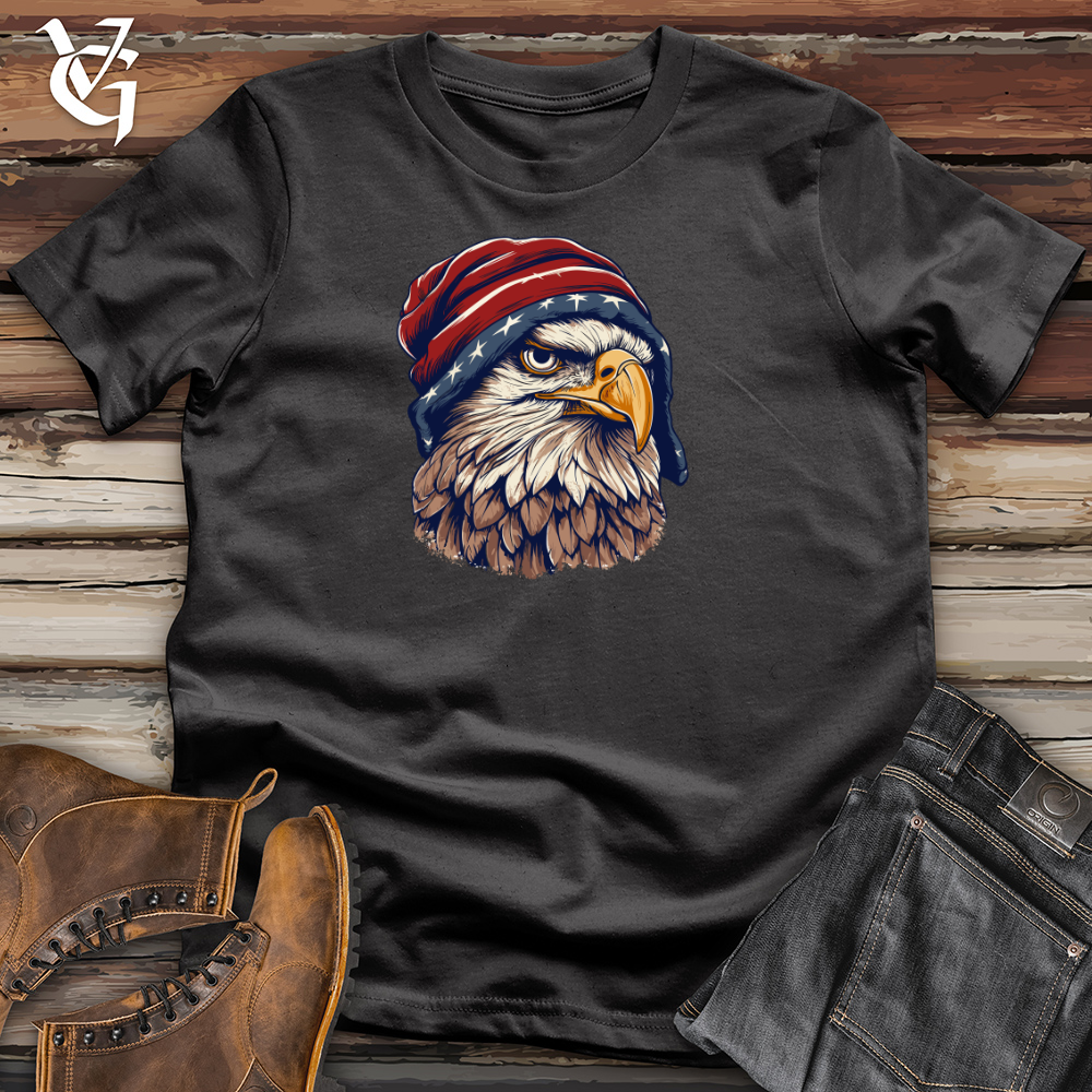 Retro Beanie Wearing Eagle Cotton Tee