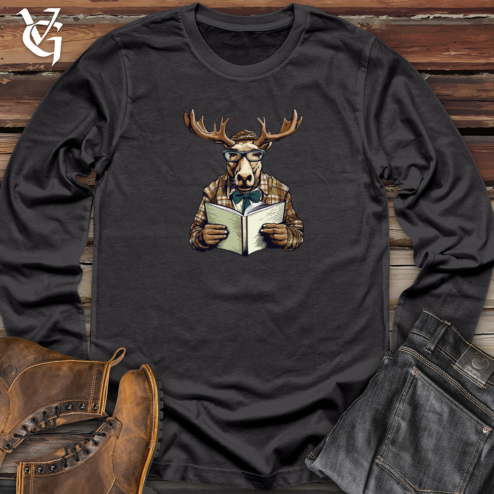 Whimsical Moose Reader Long Sleeve