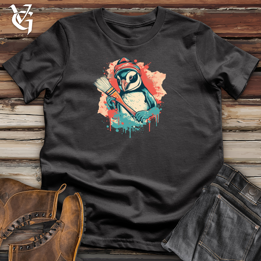 Retro Artistic Penguin 01 Cotton Tee