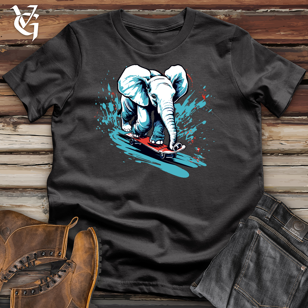 Elephant Skateboarding Cotton Tee
