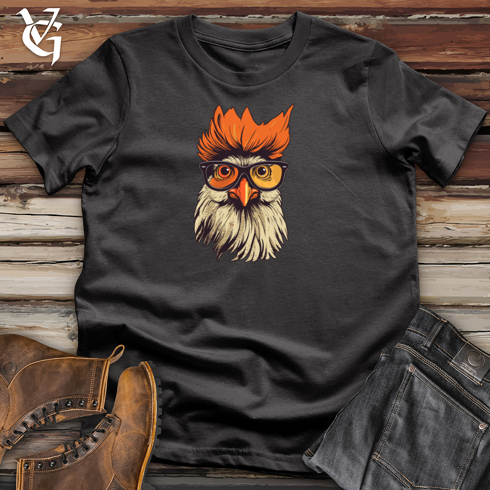 Orange Hair Hipster Chicken Cotton Tee