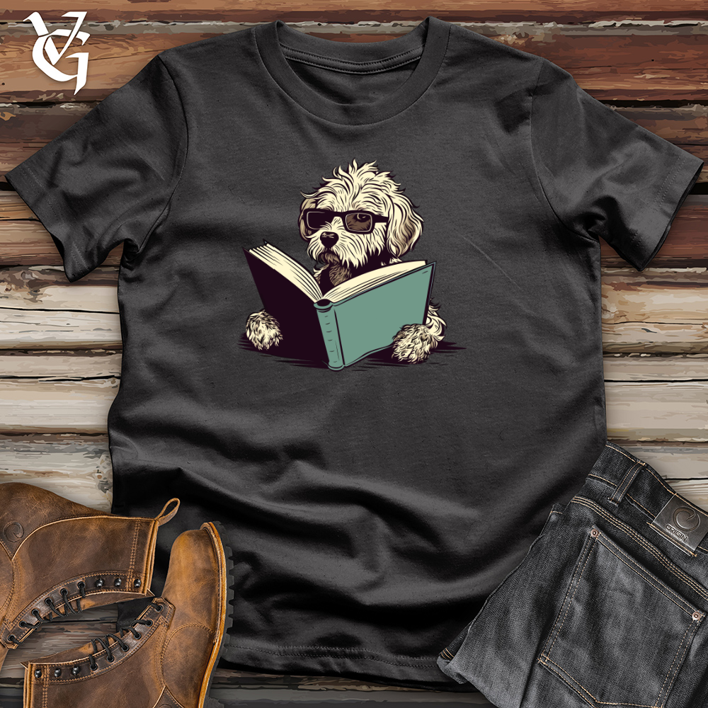 Book Lover Doodle Pooch Cotton Tee