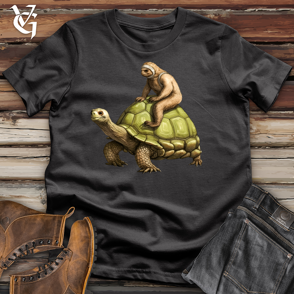 Sloth Riding The Turtle Cotton Tee
