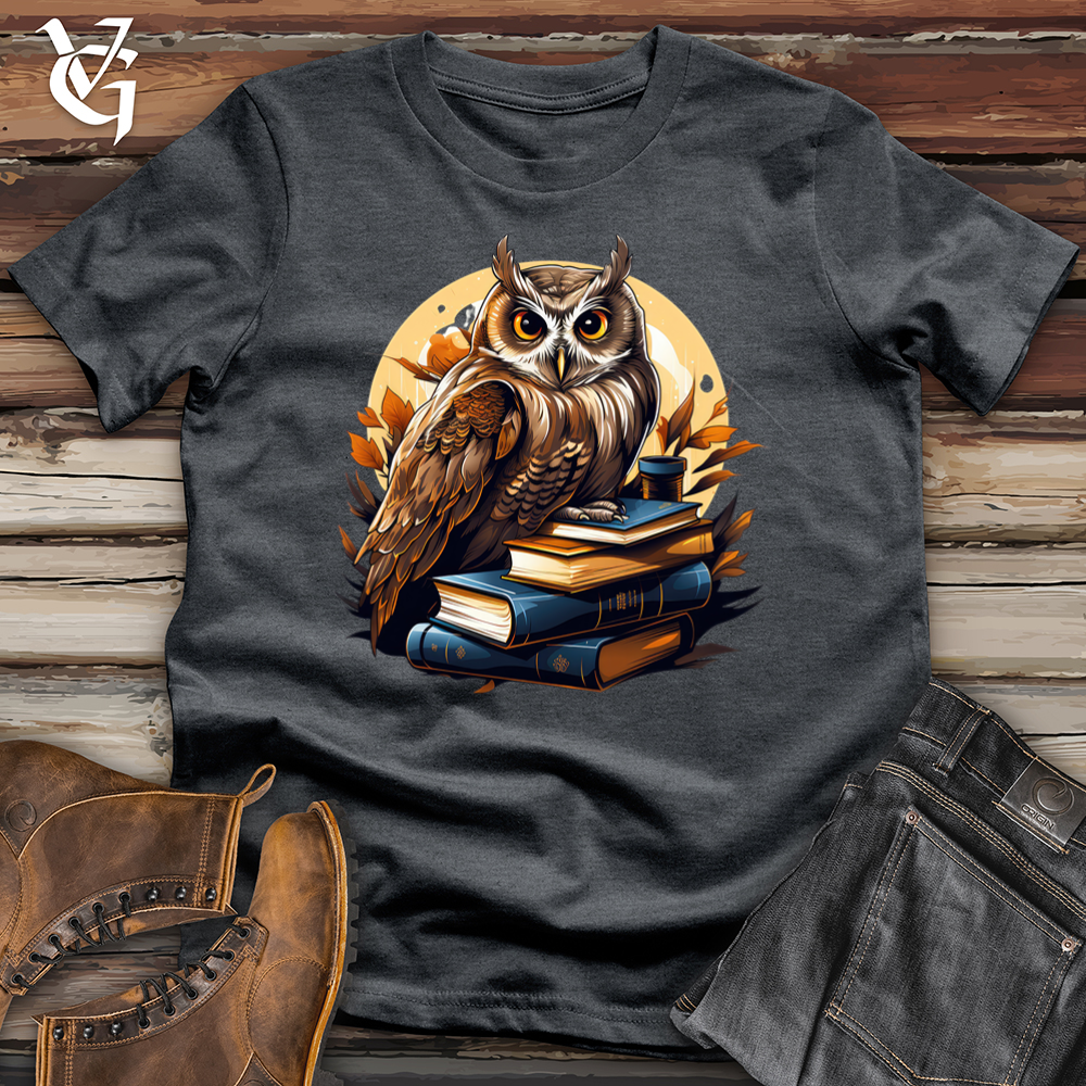 Owl Reading Books Softstyle Tee