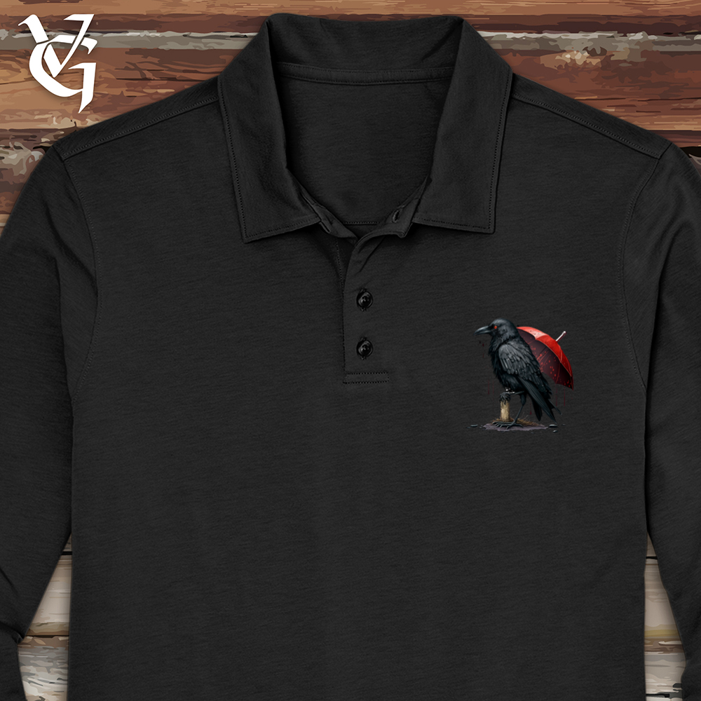 Raven In The Rain Long Sleeve Polo