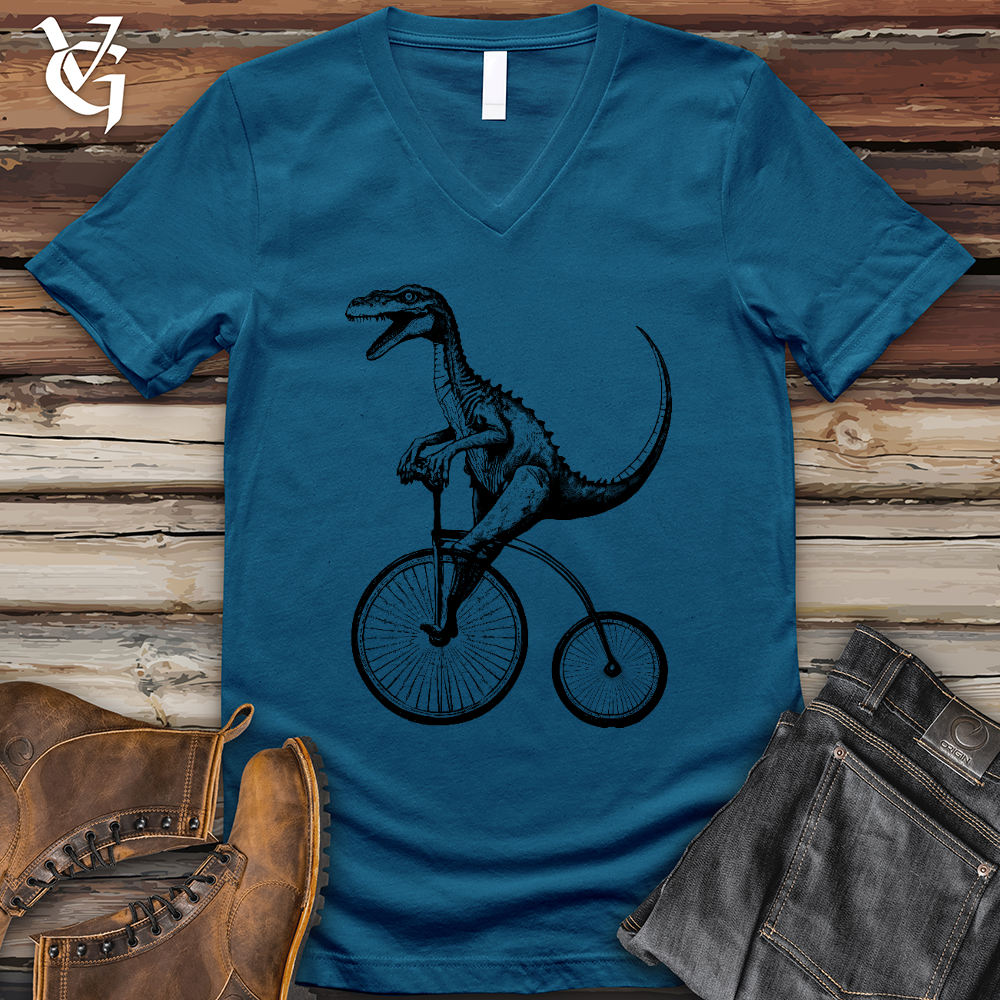 Dinosaur Cyclist V-Neck Tee