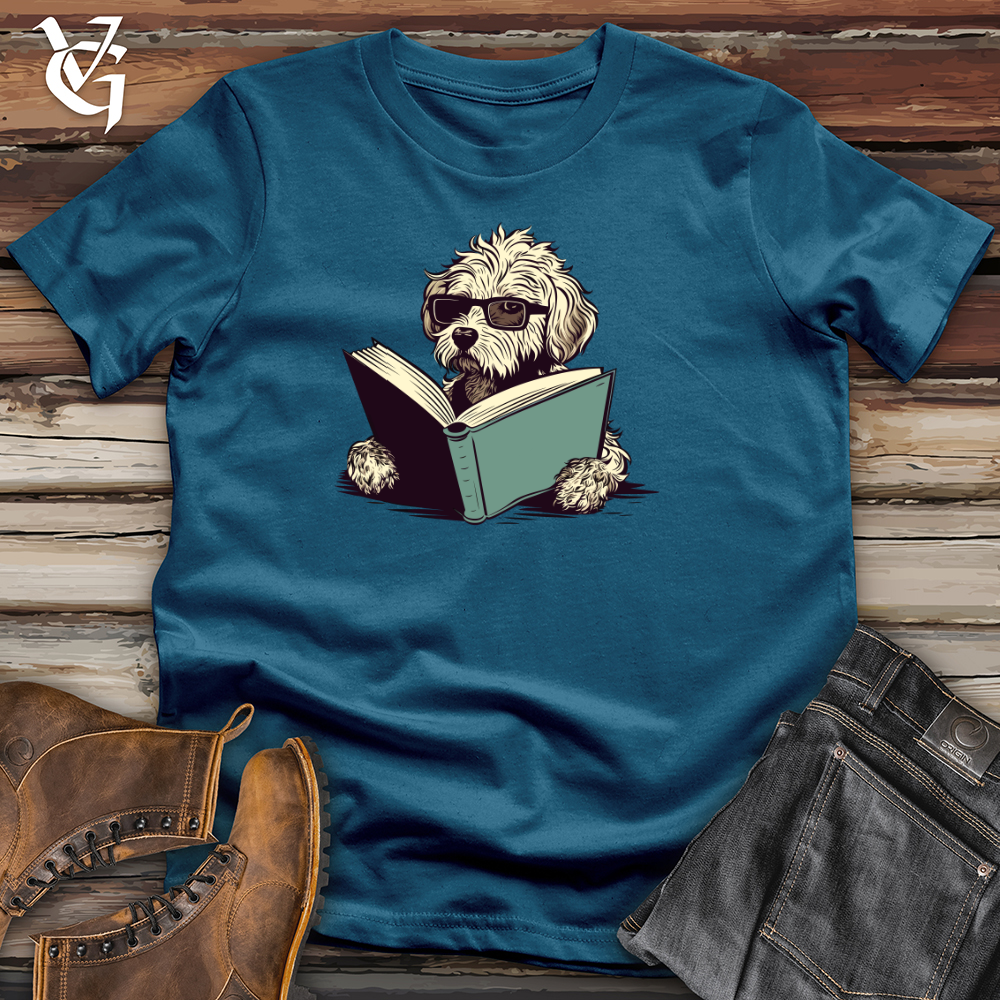 Book Lover Doodle Pooch Cotton Tee