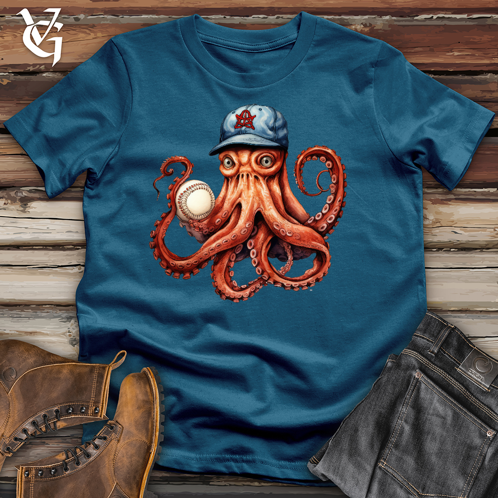 Octopus Baseball Player Cotton Tee