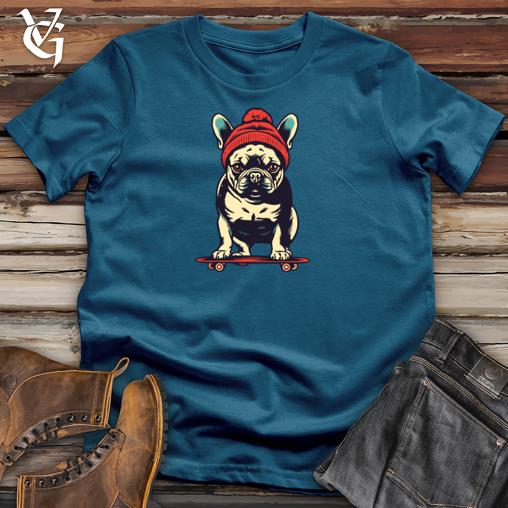 Retro Skateboarding Frenchie Cotton Tee