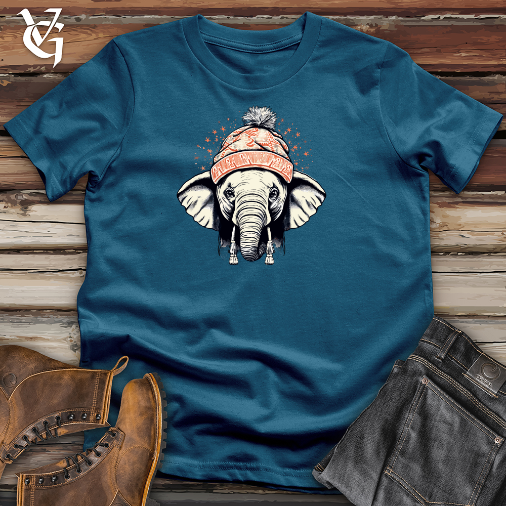 Vintage Pompom Snow Hat Elephant Cotton Tee