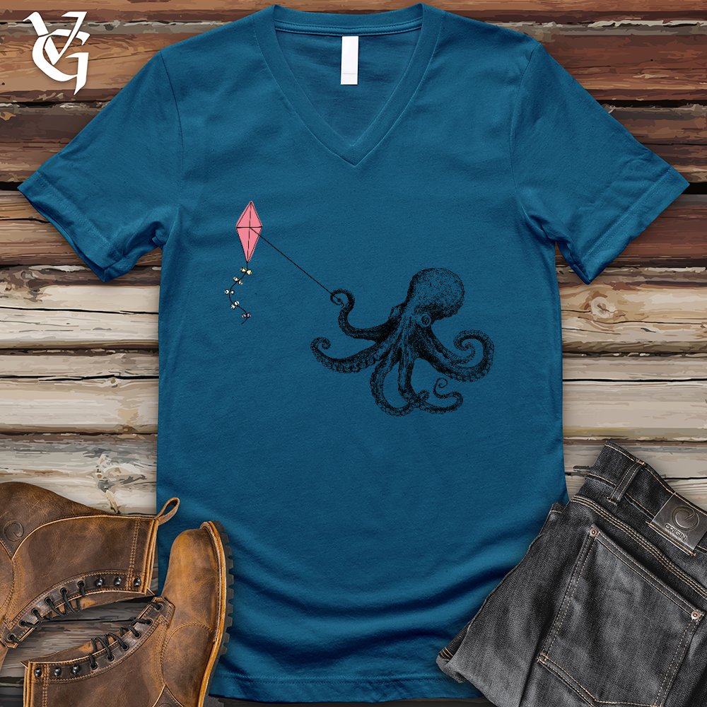 Octopus Flying Kyte V-Neck Tee