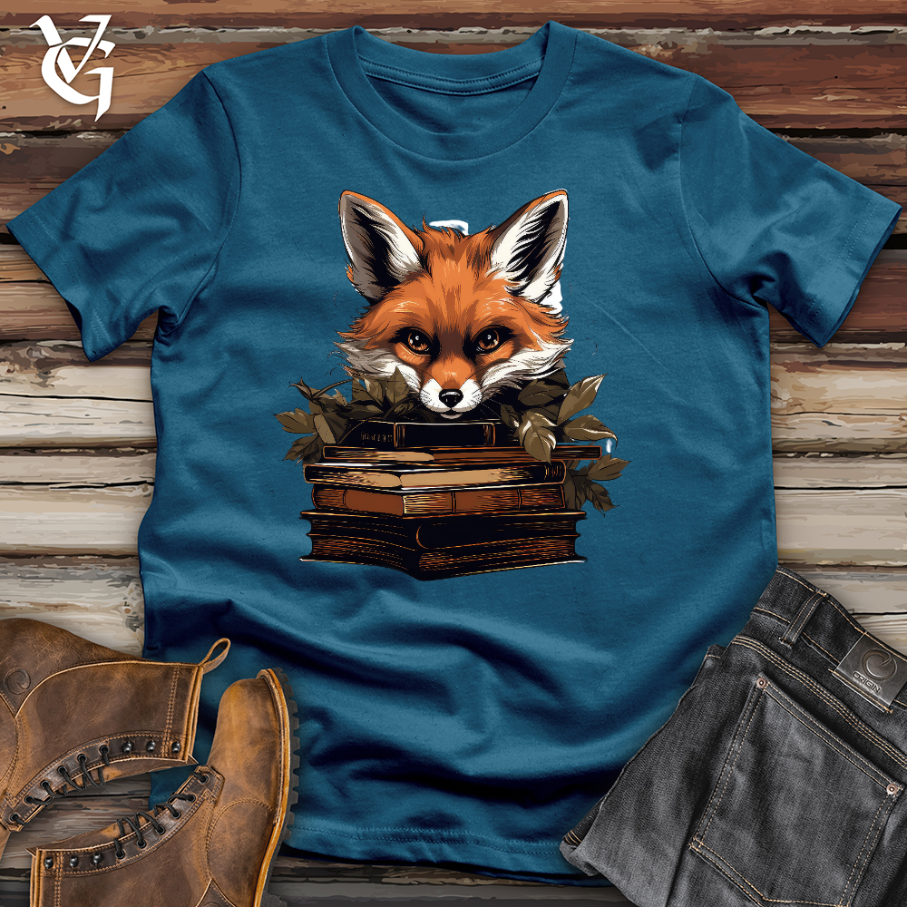 Fox Reading Books Cotton Tee