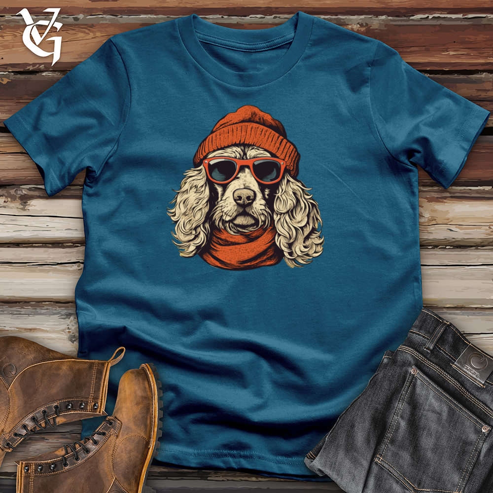 Winter Beanie Doodle Pooch Cotton Tee