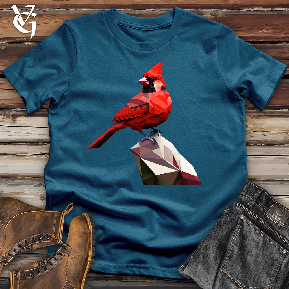 Geometric Cardinal Bird Cotton Tee
