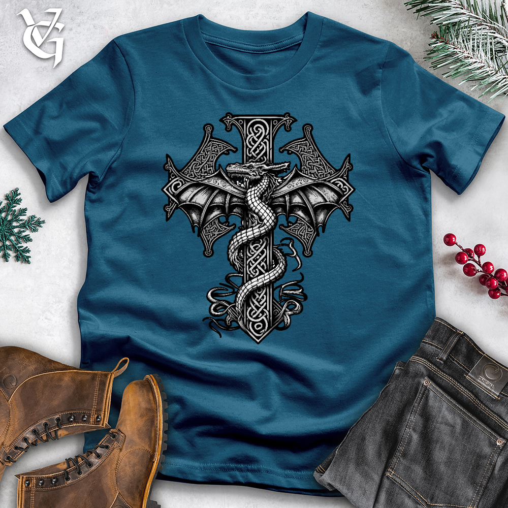 Celtic Dragon Cross Cotton Tee