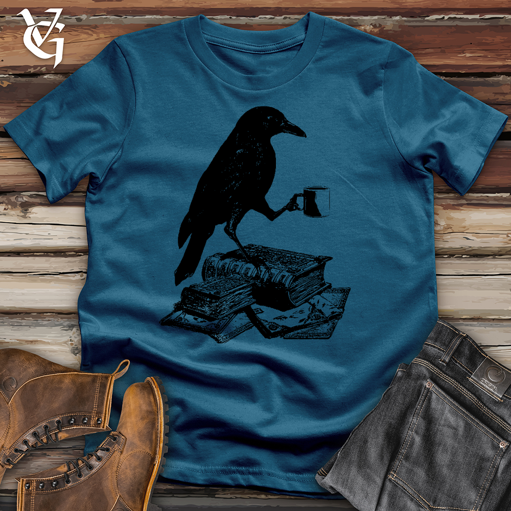 Reading Raven Holding Coffee Tee