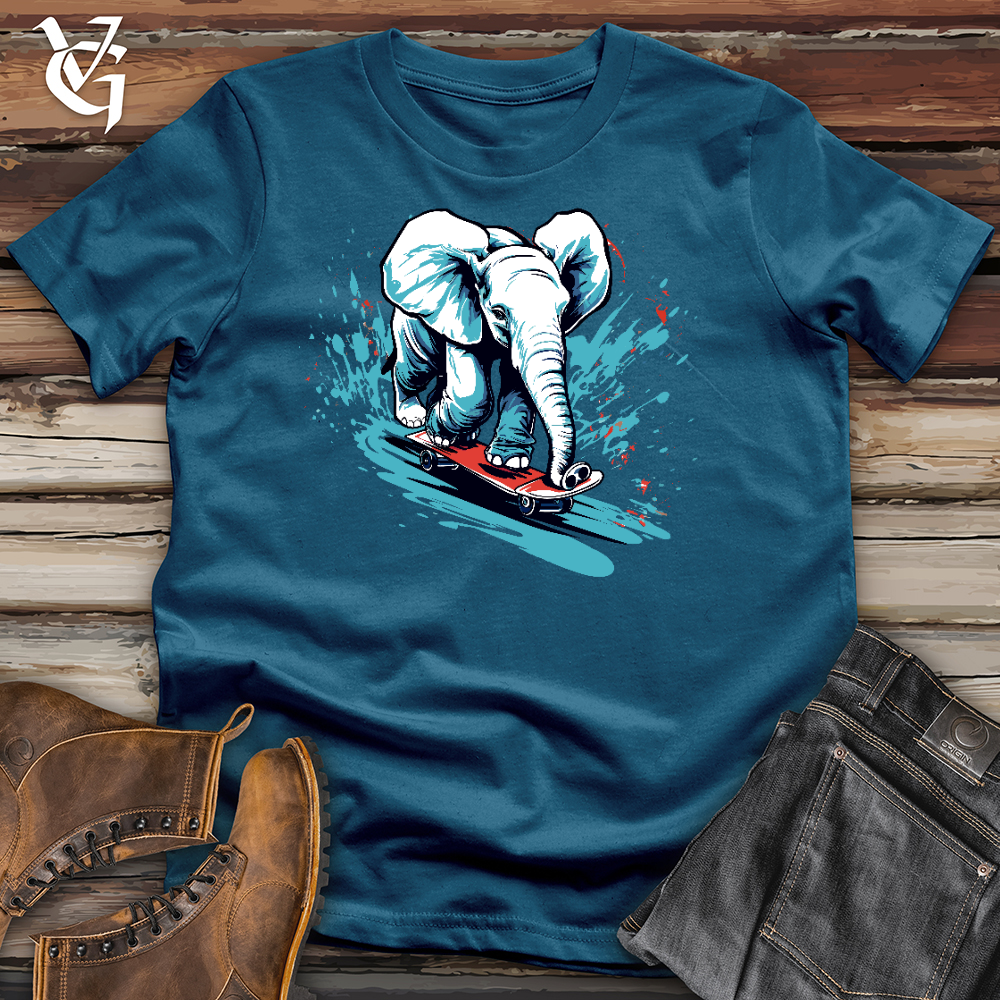 Elephant Skateboarding Cotton Tee