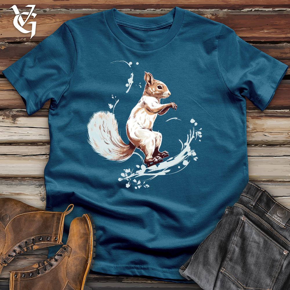 Graceful Ice Skating Squirrel Cotton Tee