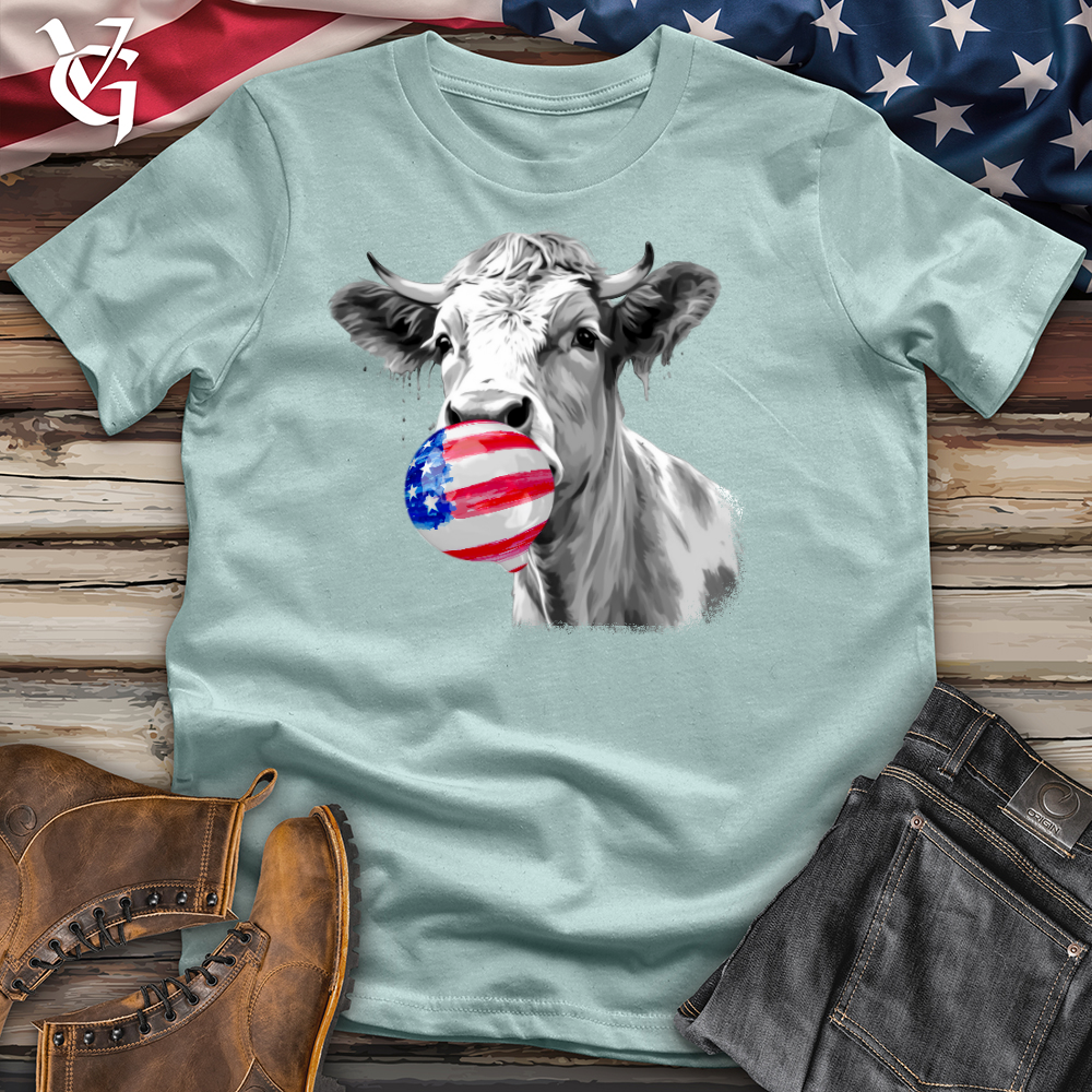 Cow And A Usa Flag Gum Cotton Tee