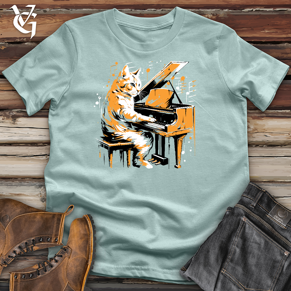 Cat Playing Music Cotton Tee