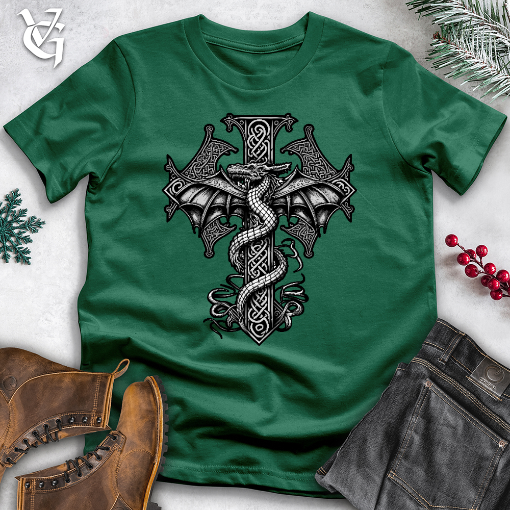 Celtic Dragon Cross Cotton Tee