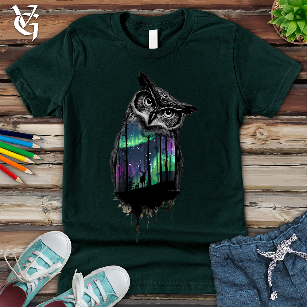 Northern Lights Owl Youth Tee