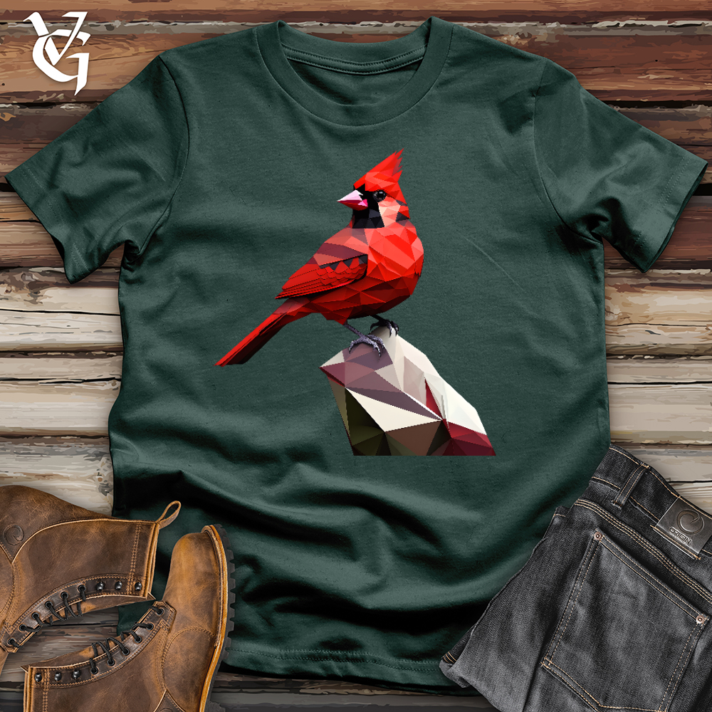 Geometric Cardinal Bird Cotton Tee