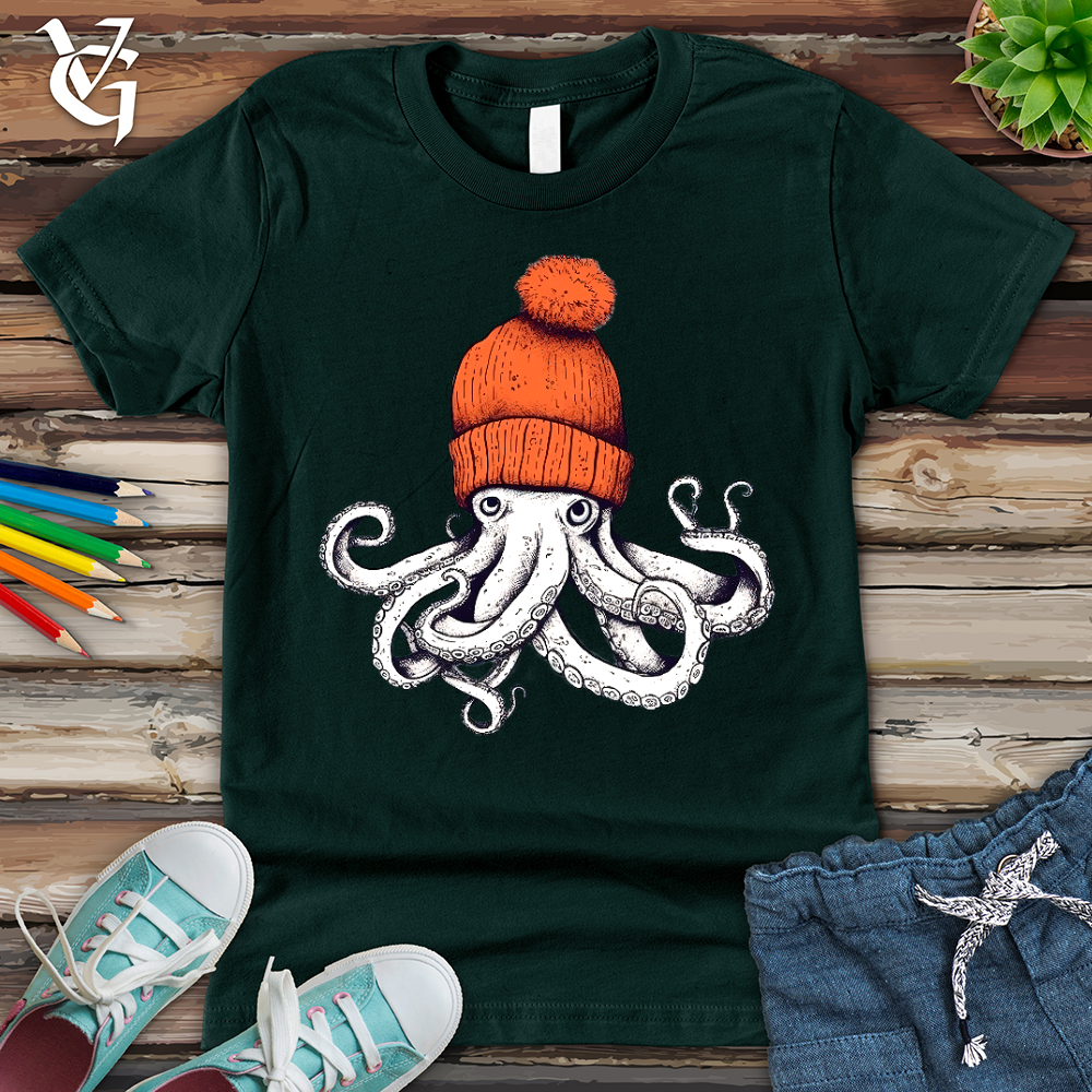 Octopus Orange Beanie Youth Tee