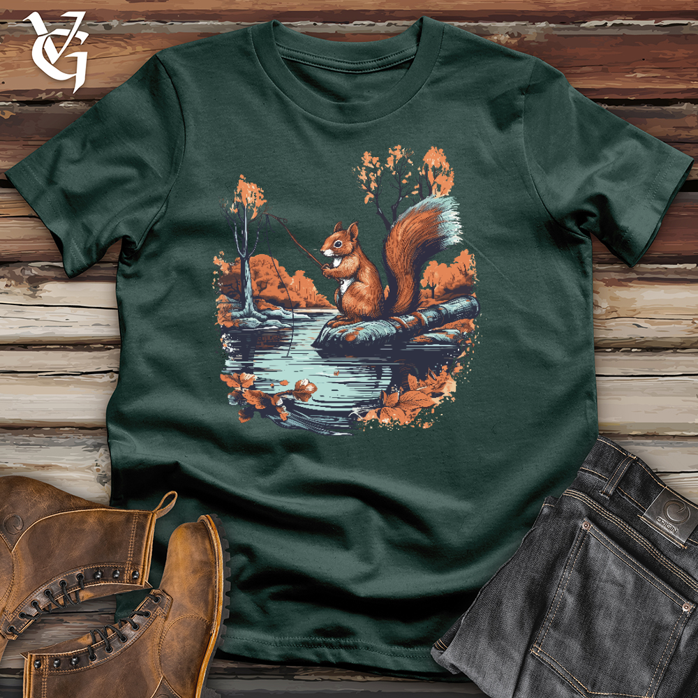 Fishing Squirrel Cotton Tee