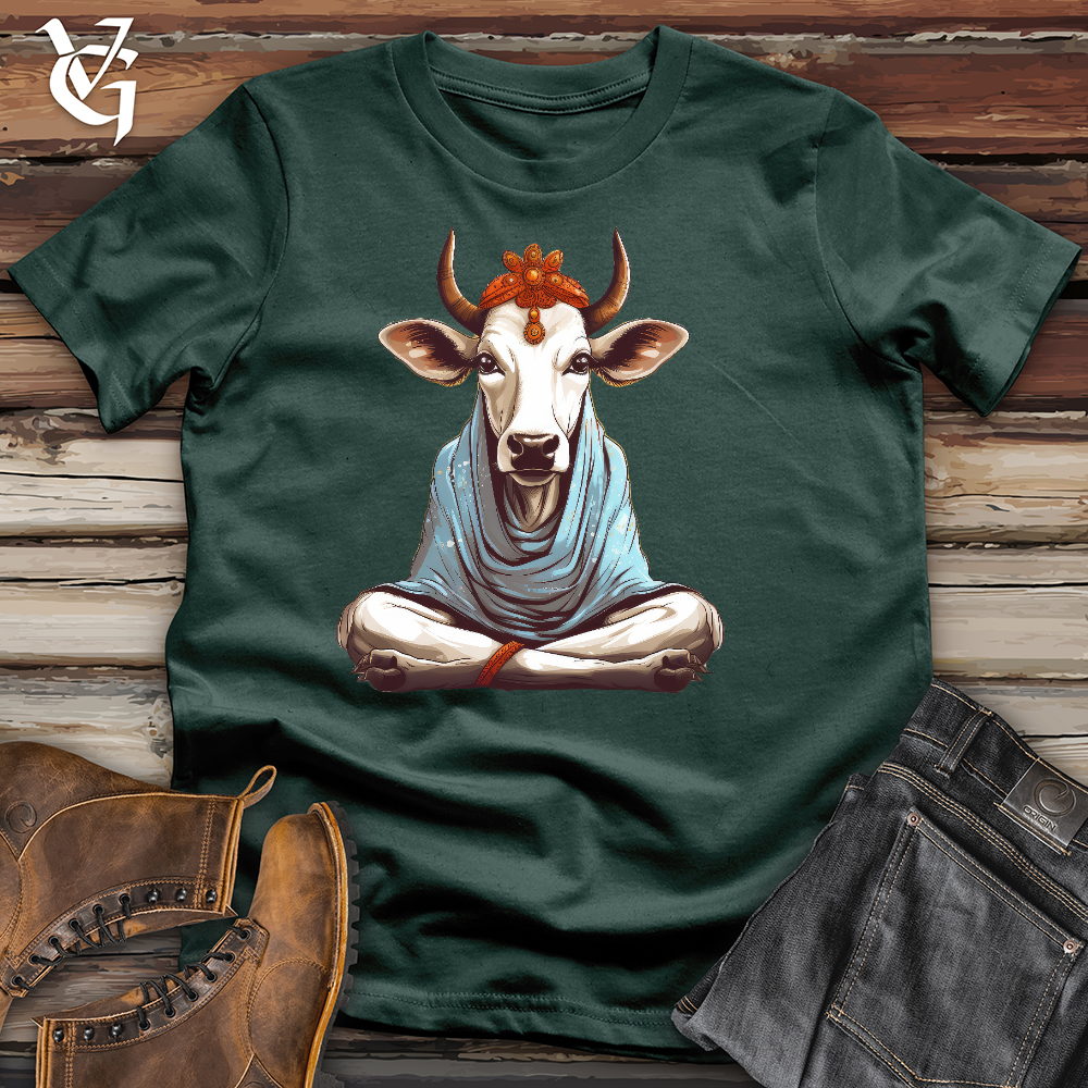 Meditating Cow Cotton Tee