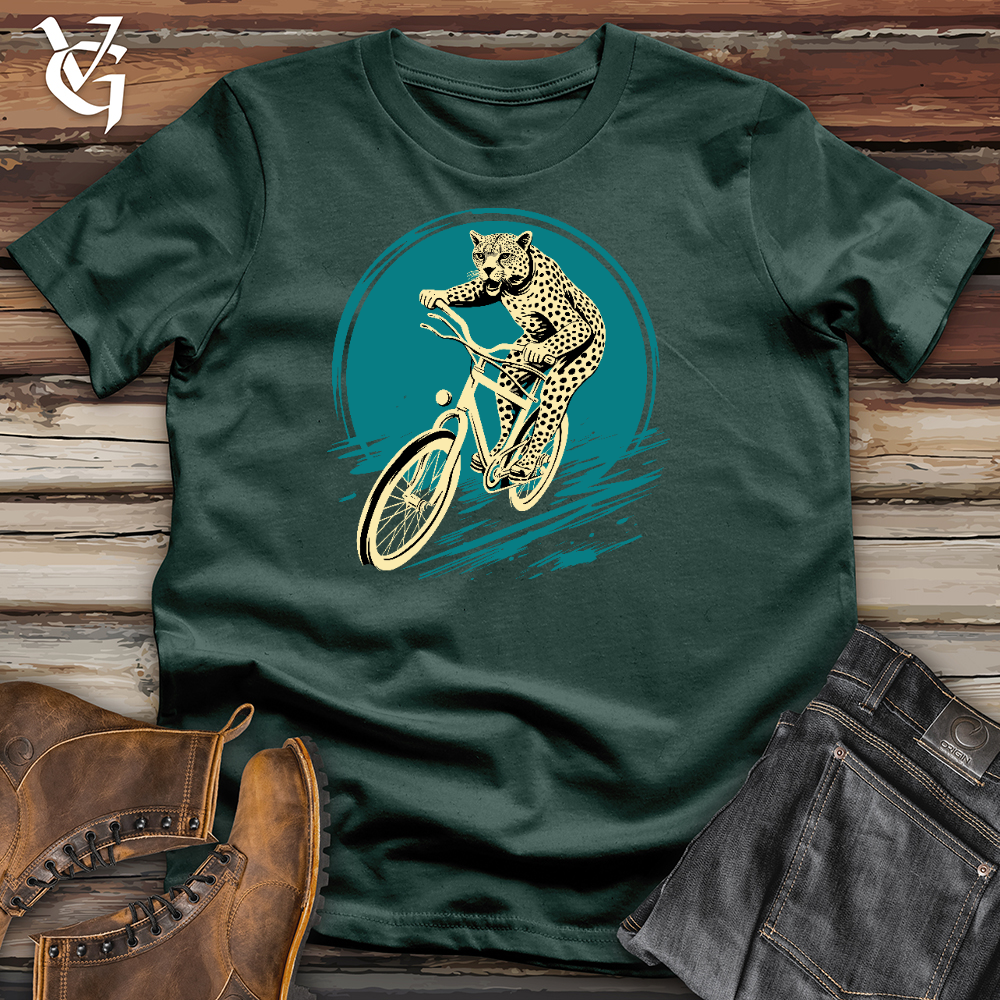Cheetah Riding On A Bike Cotton Tee