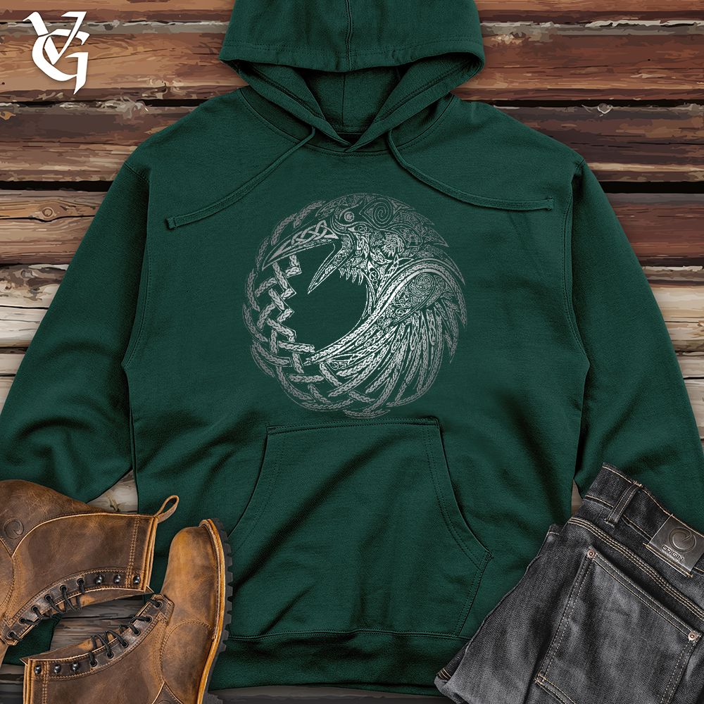 Silver Glass Raven Midweight Hooded Sweatshirt