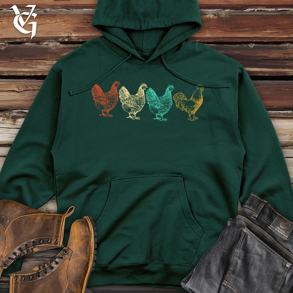 Chicken Scene Midweight Hooded Sweatshirt