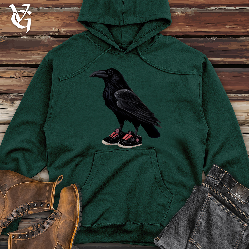 Raven Wearing Sneakers Midweight Hooded Sweatshirt