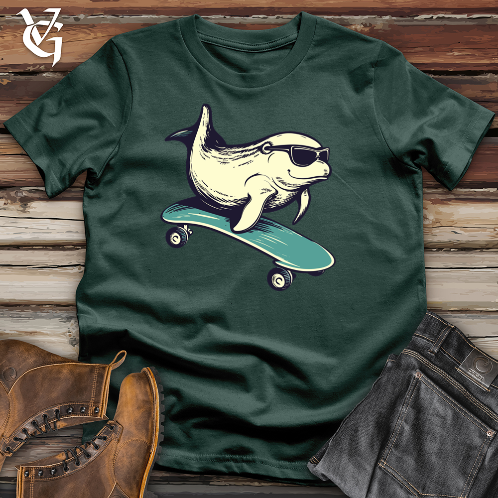 Skateboard Surfer Whale Cotton Tee