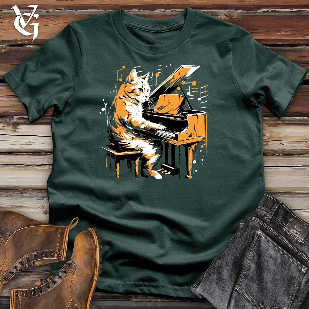 Cat Playing Music Cotton Tee