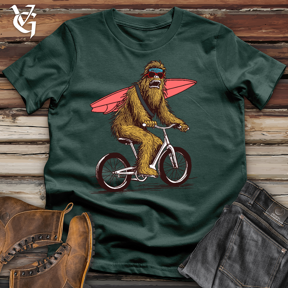 Sasquatch Surfer Bike Cotton Tee
