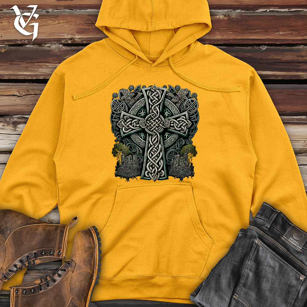 Metallic Celtic Crosses Midweight Hooded Sweatshirt