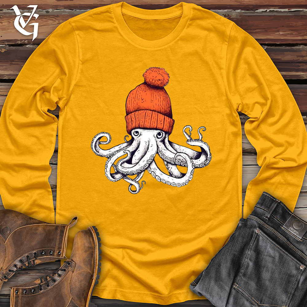 Octopus Orange Beanie Long Sleeve