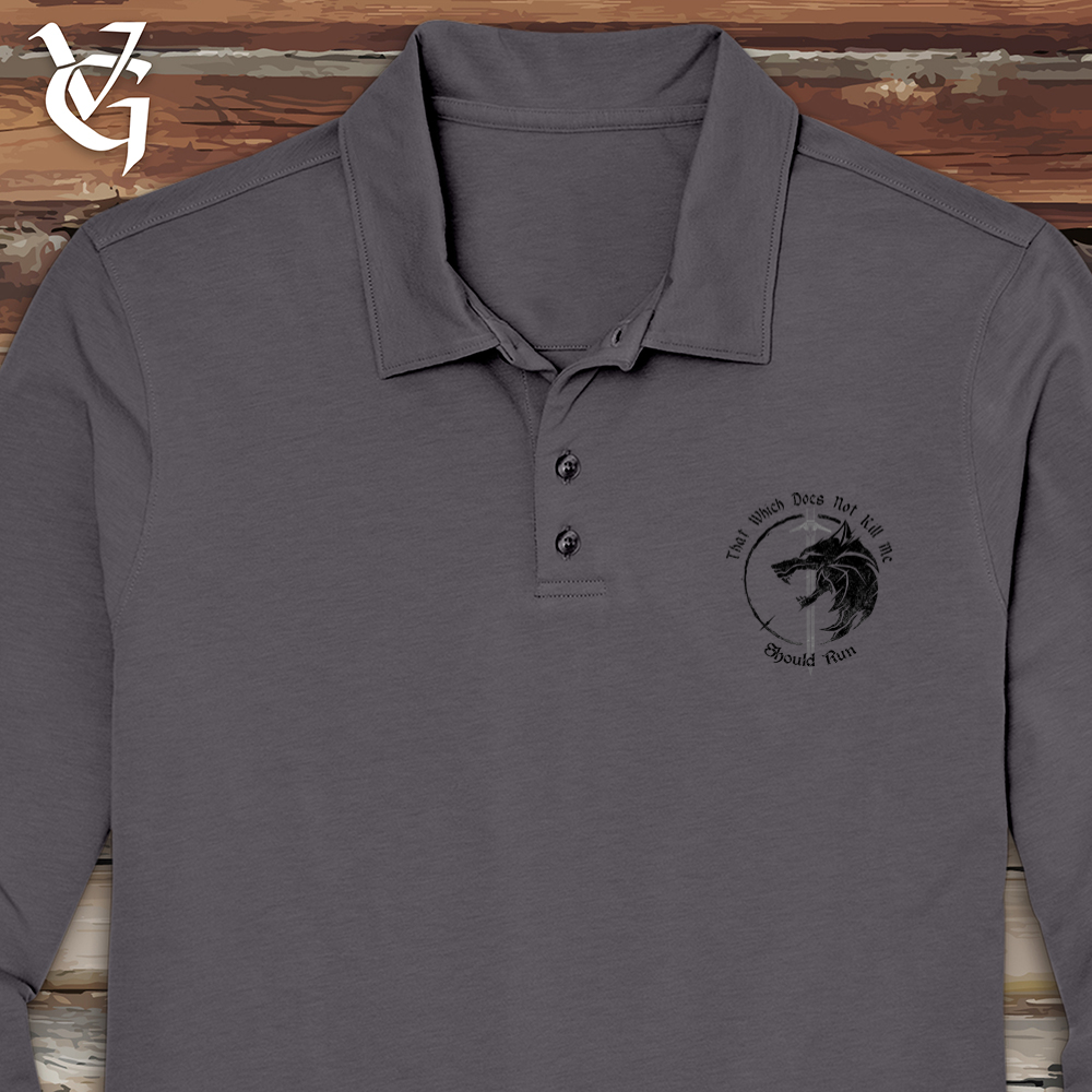 Should Run Wolf Long Sleeve Polo