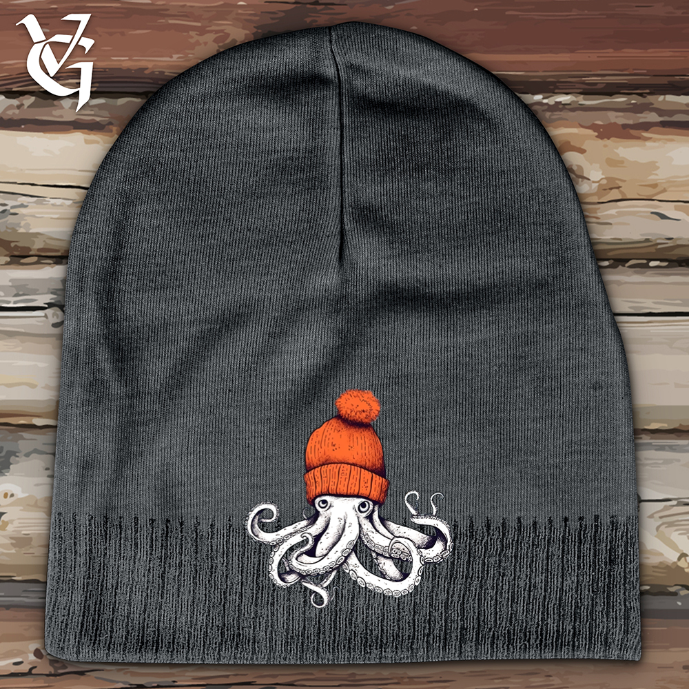 Octopus Orange Cotton Beanie