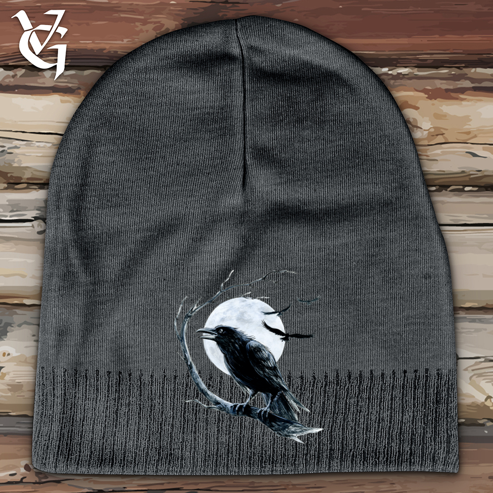 Cold Winter Raven Cotton Beanie