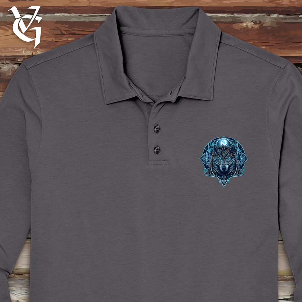 Celtic Fenrir Wolf Long Sleeve Polo