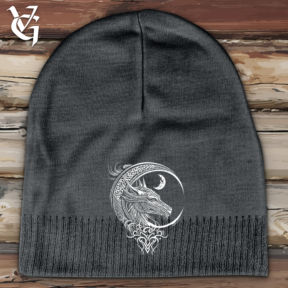 Celtic Dragon and Moon Cotton Beanie