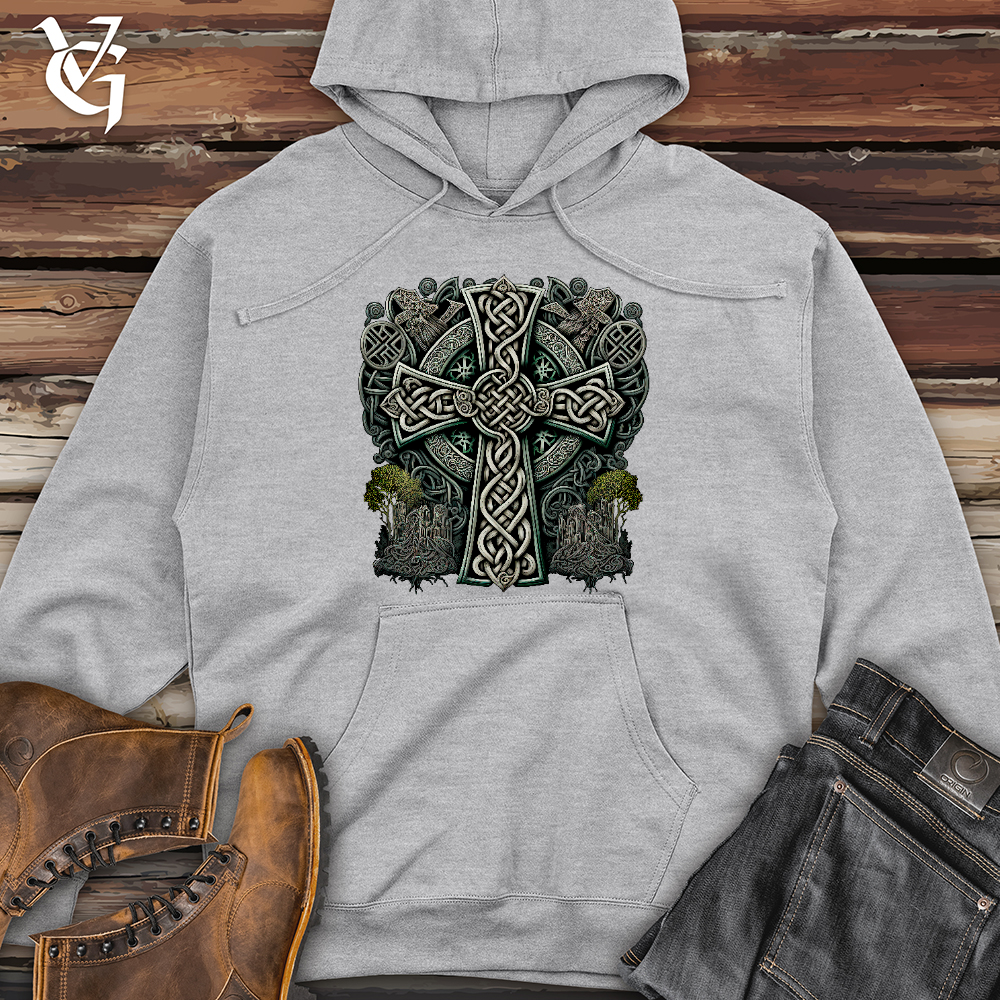 Metallic Celtic Crosses Midweight Hooded Sweatshirt