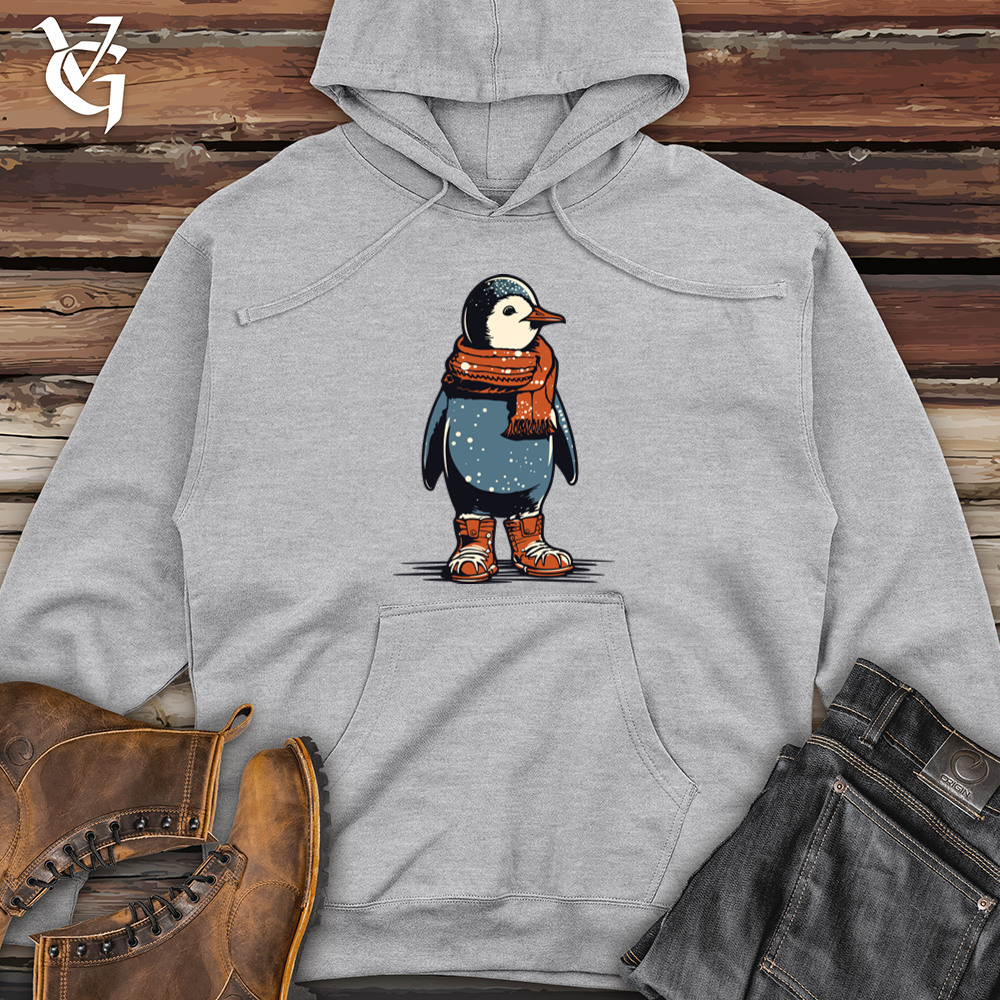 Vintage Snow Boot Penguin Midweight Hooded Sweatshirt